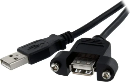 Cable 91Cm USB 2.0 Montaje En Panel Macho A Hembra USB A .