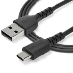 Cable USB Tipo C De 2 M Negro-Con Fibra Aramida