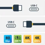 Cable Usb4 1.5M - USB-C Certificado USB-If 80Gb Blanco