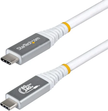 Cable Usb4 1.5M – USB-C Certificado USB-If 80Gb Blanco