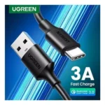 Cable USB-A A USB-C Ugreen 60126/1 Metro/Carga Rapida/Nylon Trenzado/Negro