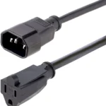 Cable De 1M 3Ft De Extension Iec 60320 C14 A Nema 5-15R