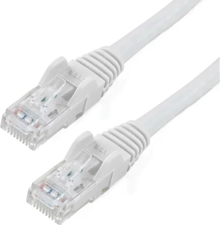 Cable 4.5M De Red Cat6A Blanco Snagless PoE 100W RJ45