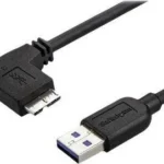 Cable Delgado 0.5M Micro USB 3.0 Acodado A Izquierda A USB A .