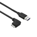 Cable Delgado 0.5M Micro USB 3.0 Acodado A Izquierda A USB A .