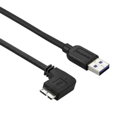 Cable Delgado 0.5M Micro USB 3.0 Acodado A Izquierda A USB A .