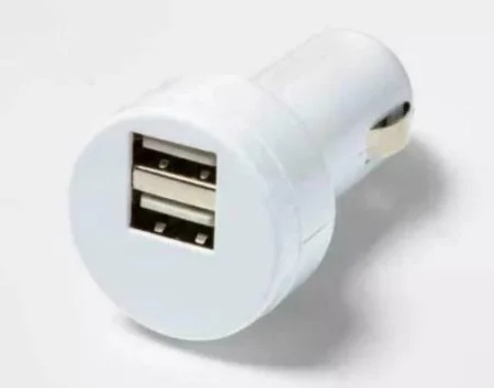 Cargador De Coche USB Dos Puertos 24W 4.8A Blanco