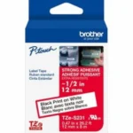 Cinta Negro Sobre Blanco 6Mmx 8M Adhesivo Industrial