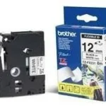Cinta Flexible Negro Sobre Blanco 12Mm X 8M