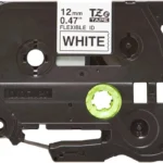 Cinta Flexible Negro Sobre Blanco 12Mm X 8M