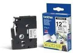 Cinta Flexible Negro Sobre Blanco 12mm X 8m