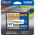 Cinta Negro Sobre Blanco 18Mmx 8M Adhesivo Ind Extra Fuerte