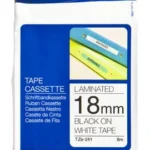 Cinta Negro Sobre Blanco 18Mm X 8M