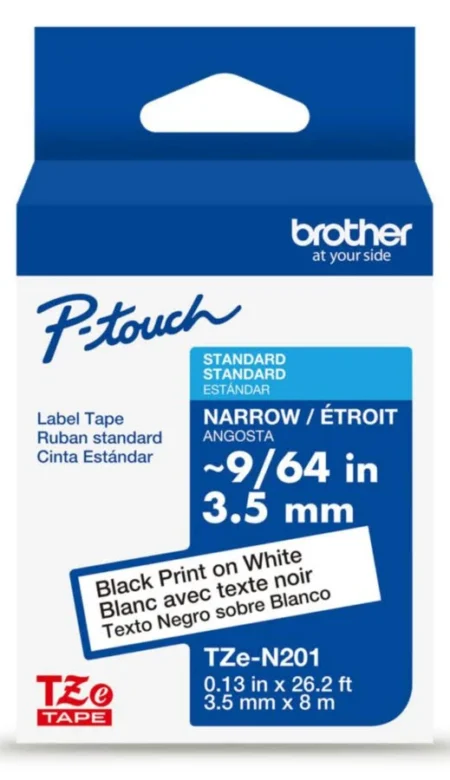 Cinta Negra Sobre Blanco 3.5Mm Super Narrow Tape