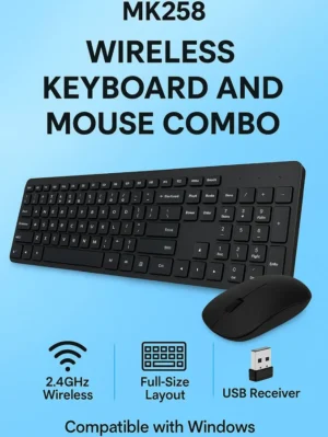 TECLADO Y MOUSE OPTICO INALAMBR 2.4G NEGRO COMBO