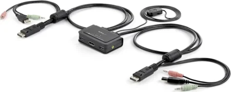 Conmutador Switch Kvm 2 Puertos USB Audio Displayport Doble