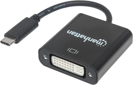 Convertidor USB-C 3.1 A DVI Manhattan 152051 Negro