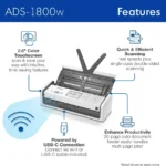 Escaner De Escritorio Ads4700W 40Ppm Duplex Adf 80 WiFi RJ45