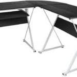 Escritorio Esquinero Xtech Xtf-Cd433 En L/Acero/Madera/128X118X74Cm/Negro
