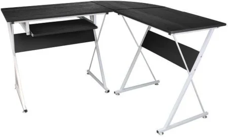 Escritorio Esquinero Xtech Xtf-Cd433 En L/Acero/Madera/128X118X74Cm/Negro