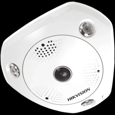 Camara IP Fisheye Hikvision Ds-2Cd6365G0E-Is(B) 6Mp/180°-360°/Dewarping/Wdr 120Db/Uso En Interior/15 Mts Ir/Entrada Y Salida De Audio Y Alarma/Multiples Vistas/MicroSD