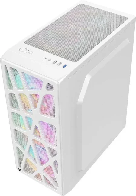 Gabinete Formula Mana Mid-Tower/Con Ventana/Sin Fuente/4X120Mm Rgb/USB 3.0/Blanco/ATX/4711401662822