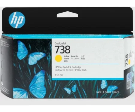HP 738 AMARILLO 130ML TINTA AMPLIO FORMATO 498N7A