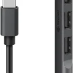 Hub USB 3.0 Steren USB-5234 De 4 Puertos/Cable 12.5Cm/5000Mbs/Negro