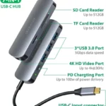 Dock Hub Multipuertos USB-C A HDMI - 140W - 4K60Hz - Blanco