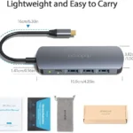 Dock Hub Multipuertos USB-C A HDMI - 140W - 4K60Hz - Blanco