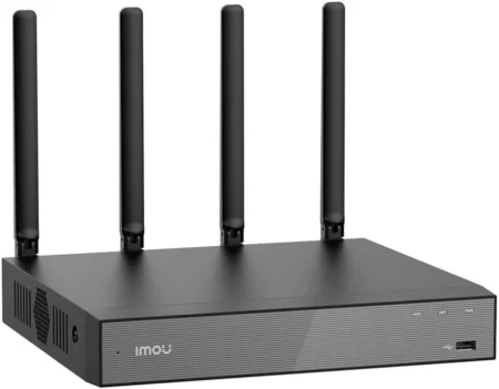 Nvr 18 Canales Imou Nvr-N118W-8A0E/Disco Duro De 3.5″/Hasta 16T/Microfono Y Altavoz Integrados/Cuatro Antenas 2.4 G/5 G Wi-Fi 6/Aplicacion Imou HDMI/VGA/Emparejamiento Automatico