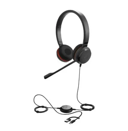 Diadema Audifonos C/Microfono Jabra 5399-829-369/3.5Mm/USB/Negro/Microfono Con Cancelacion De Ruido Y Controlador En El Cable Con Botones E Indicadores LED