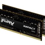 Memoria Sodimm DDR4 32Gb 3200Mhz Kingston Fury Impact (2X16Gb)/Negro/Cl20/So-Dimm/Xmp/Kf432S20Ibk2/32