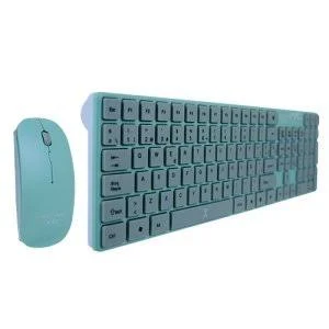 Kit Inalambrico Teclado Mas Mou Se Turquesa