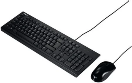 Kit Teclado Y Mouse Alambrico ASUS U2000 Keyboard+Mouse/Bk/Sp/Optico/USB/1.5M/1000Dpi/Negro