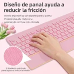 Kit Inalambrico Teclado Mas Mou Se Rosa