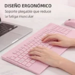 Kit Inalambrico Teclado Mas Mou Se Rosa