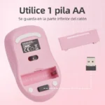 Kit Inalambrico Teclado Mas Mou Se Rosa