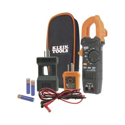 Kit De Amperimetro De Gancho Klein Tools Cl-120-Kit/Con Probador De Fase Y Divisor/Para Medir Corriente Sin Cortar El Cable/Corriente Ca De 400A