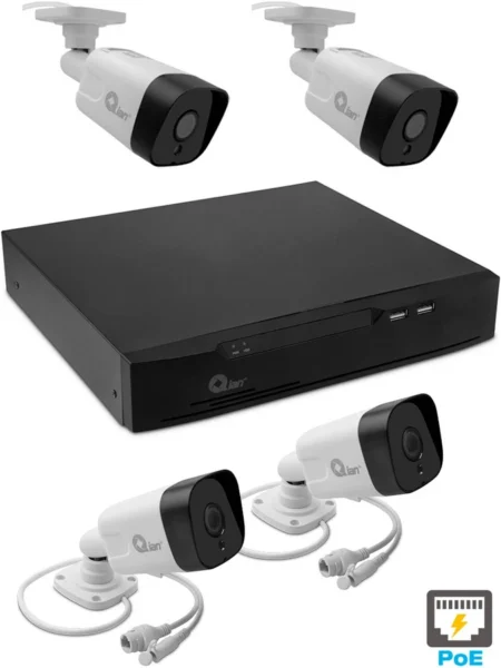Qian Kit De Videovigilancia N08 Sco Duro 1Tb IP Bullet 5 Mp 30M Ir