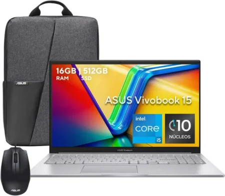 Laptop ASUS Vivobook 15 F1504V 15.6″/Intel Core 5 120U/16Gb RAM/512Gb SSD/HDMI/USB/1920X1080/Win 11 Home/Plata/F1504Vap-W56