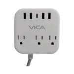 Multicontacto Vica Sup USB 7P Para Proteccion Contra Sobretensiones/3 Tomas Con Supresor De Picos Nema 5-15R/4 Puertos USB-A/1 Puerto USB-C