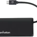 Hub 2 Puertos USB-C 3.2 Gen1 + 2 Puertos USB Tipo C, Manhattan 164894, 5000 Mbit/S, Negro