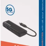 Hub 2 Puertos USB-C 3.2 Gen1 + 2 Puertos USB Tipo C, Manhattan 164894, 5000 Mbit/S, Negro
