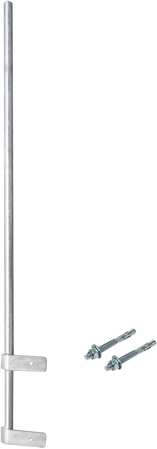 Mastil Liviano De Pared De Syscom Towers/1.5M/Con Cejas De Fijacion Soldadas/Incluye Taquetes/Plata/Smrp-150-Cf