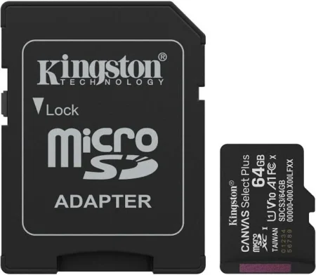 Micsdxc Memoria Kingston 64Gb Canvas Select Plus Gen3 100R A1 W/O