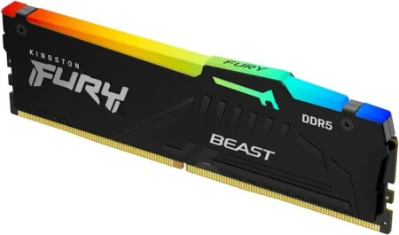 Memoria DDR5 64Gb 5600Mhz Kingston Fury Beast (1X64Gb)/Negro/Cl36/Dimm/Rgb/Kf556C36Bbea-64