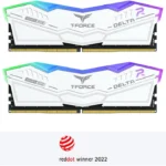 Memoria DDR5 32Gb 7200Mhz Teamgroup T-Force Delta Rgb Ff4D532G7200Hc34Adc01 (2X16Gb), Blanco, Non-ECC, Cl34