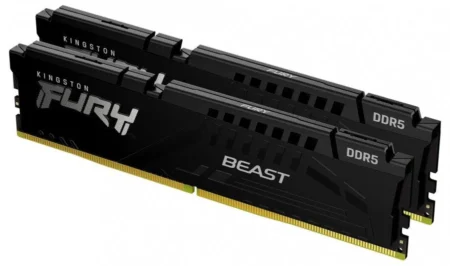 Memoria DDR5 64Gb 6400Mhz Kingston Kf564C32Bbek2-64 Fury Beast (2X32Gb)/Negro/Cl32/ Xmp/Expo
