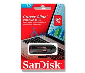 Memoria USB 2.0 64Gb Sandisk Sdcz60-064G-B35 Cruzer Glide/Negro-Rojo